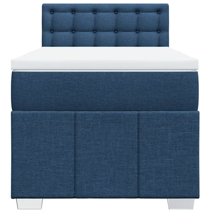 Box Spring Postel S Matrací Modrá 80X200 Cm Textil