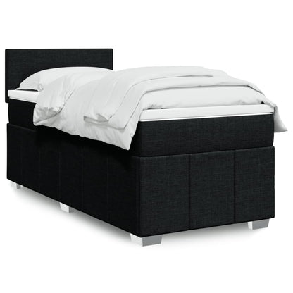 Box Spring Postel S Matrací Černá Textil Černá
