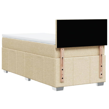 Box Spring Postel S Matrací Krémová 90X190 Cm Textil