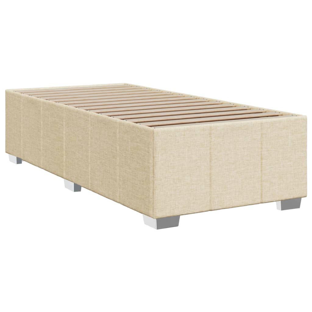 Box Spring Postel S Matrací Krémová 90X190 Cm Textil
