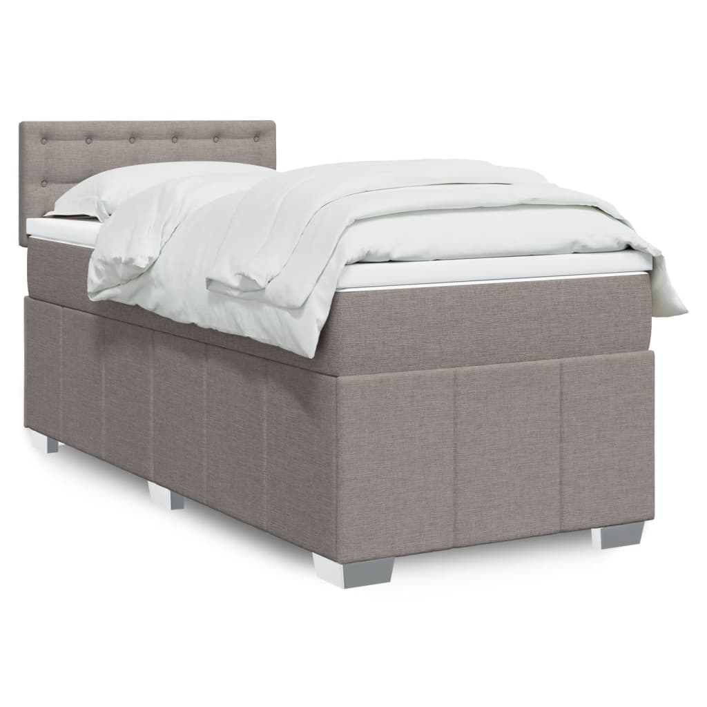 Box Spring Postel S Matrací Textil Taupe