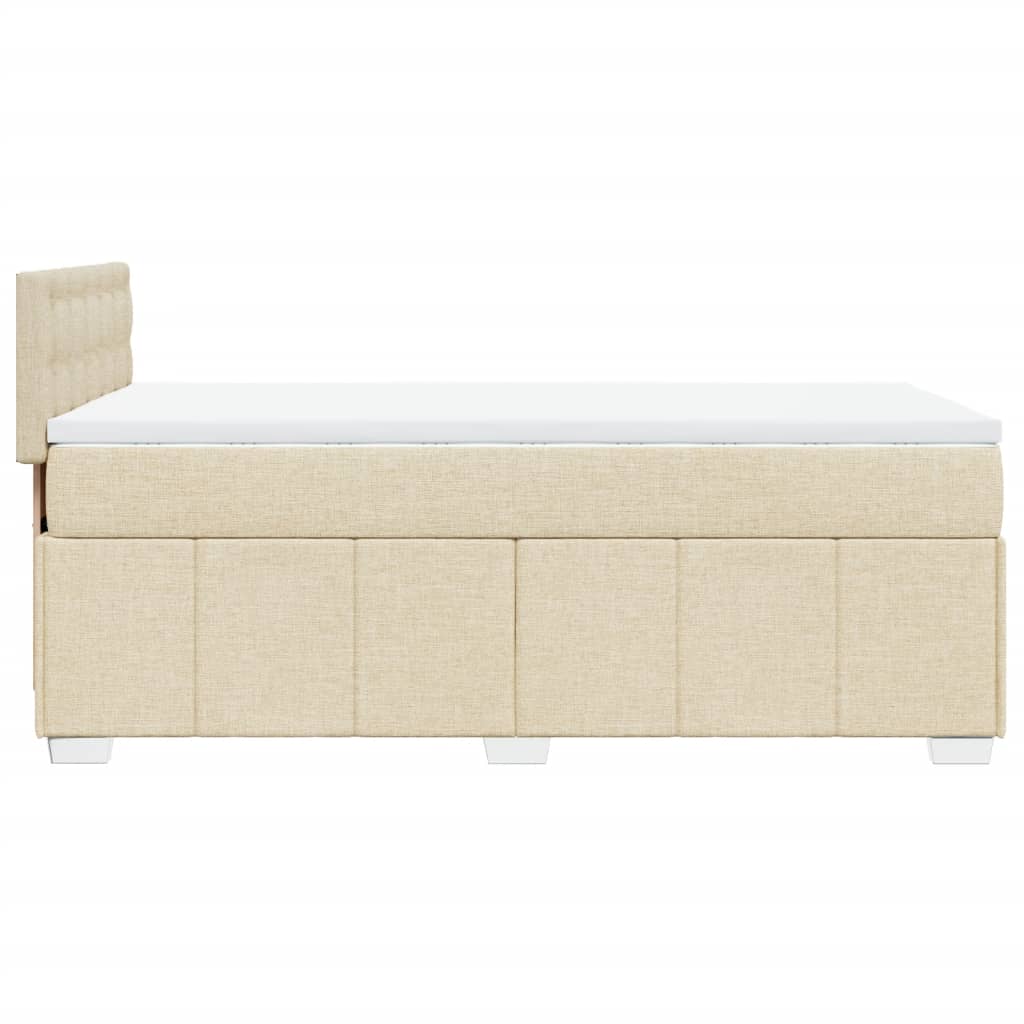 Box Spring Postel S Matrací Krémová 90X190 Cm Textil