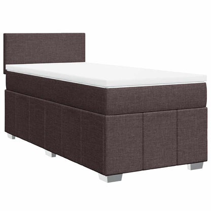 Box Spring Postel S Matrací Tmavě Hnědá 90X200 Cm Textil