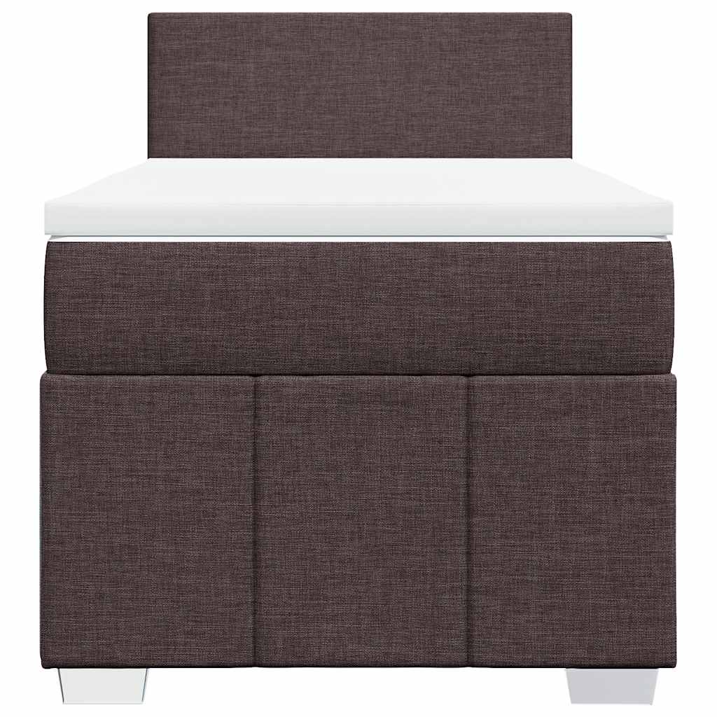 Box Spring Postel S Matrací Tmavě Hnědá 90X200 Cm Textil