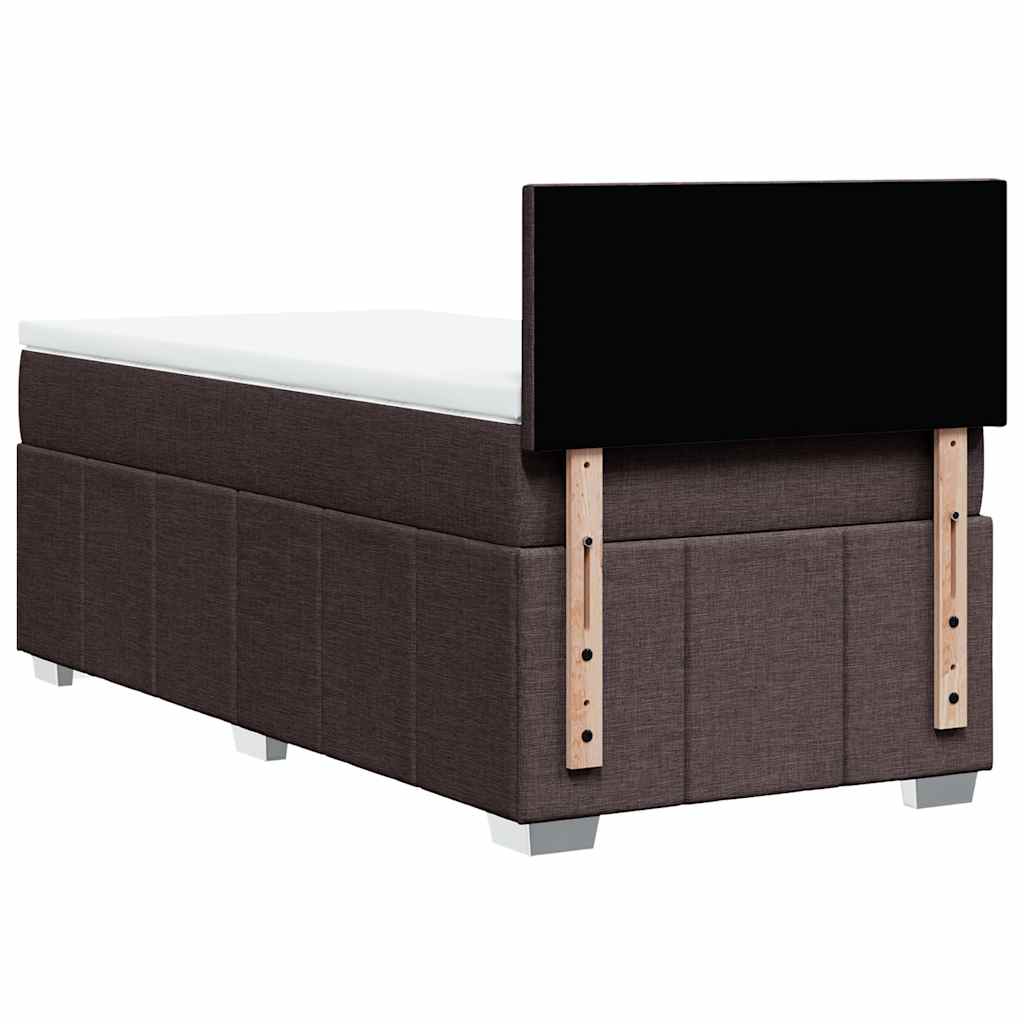 Box Spring Postel S Matrací Tmavě Hnědá 90X200 Cm Textil