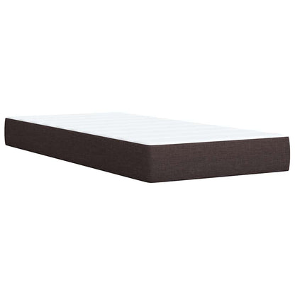 Box Spring Postel S Matrací Tmavě Hnědá 90X200 Cm Textil