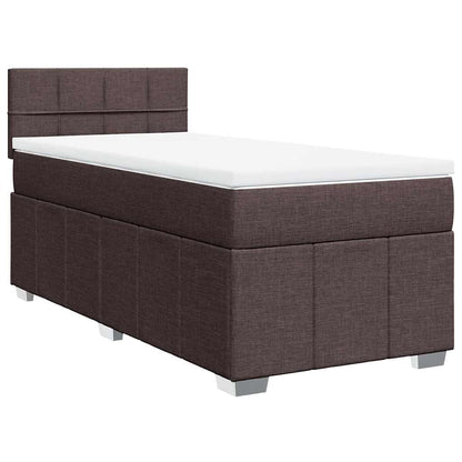 Box Spring Postel S Matrací Tmavě Hnědá 90X200 Cm Textil