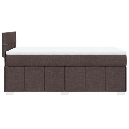 Box Spring Postel S Matrací Tmavě Hnědá 90X200 Cm Textil