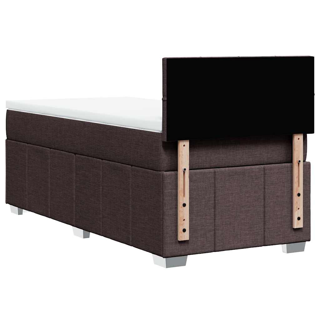 Box Spring Postel S Matrací Tmavě Hnědá 90X200 Cm Textil