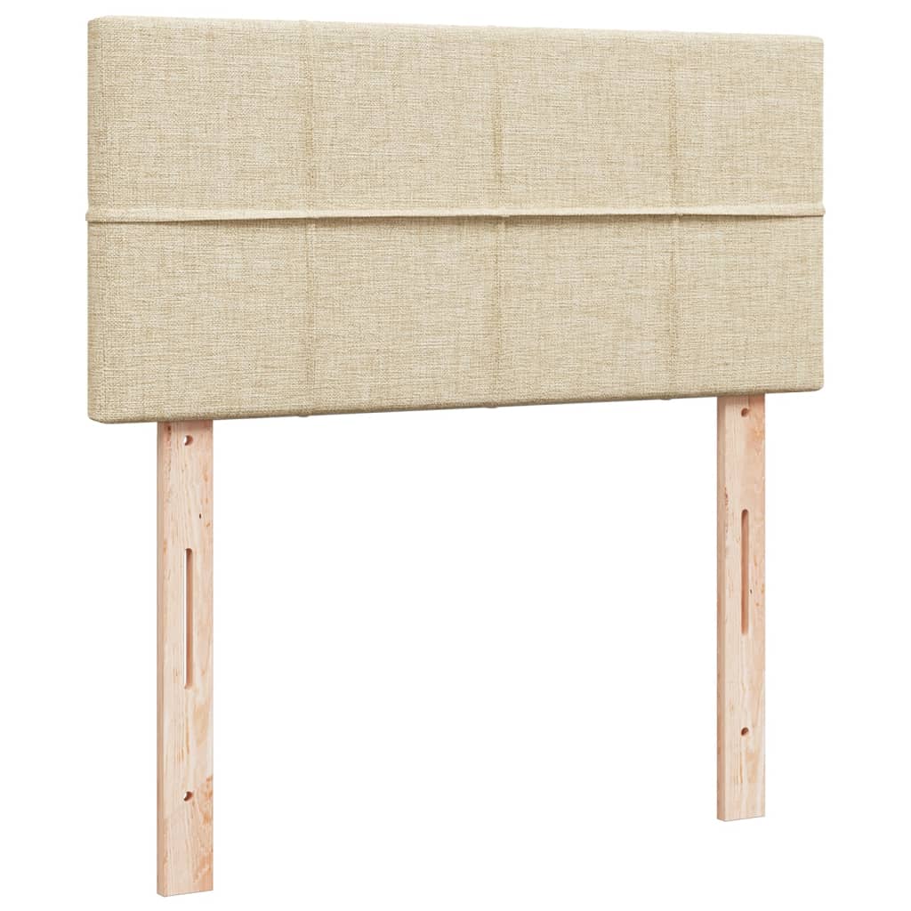 Box Spring Postel S Matrací Krémová 90X200 Cm Textil
