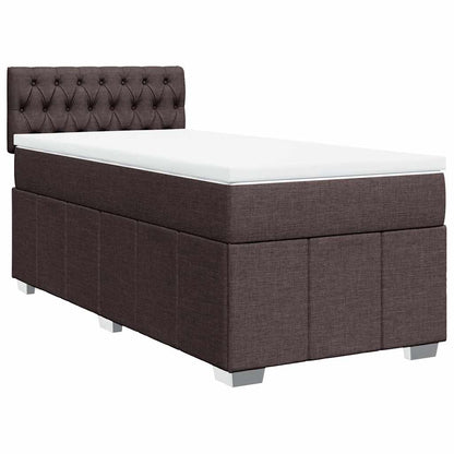 Box Spring Postel S Matrací Tmavě Hnědá 90X200 Cm Textil
