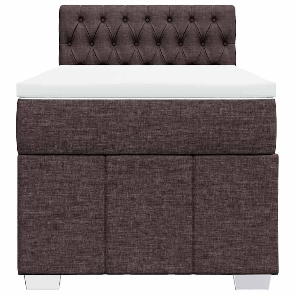 Box Spring Postel S Matrací Tmavě Hnědá 90X200 Cm Textil