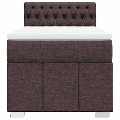 Box Spring Postel S Matrací Tmavě Hnědá 90X200 Cm Textil