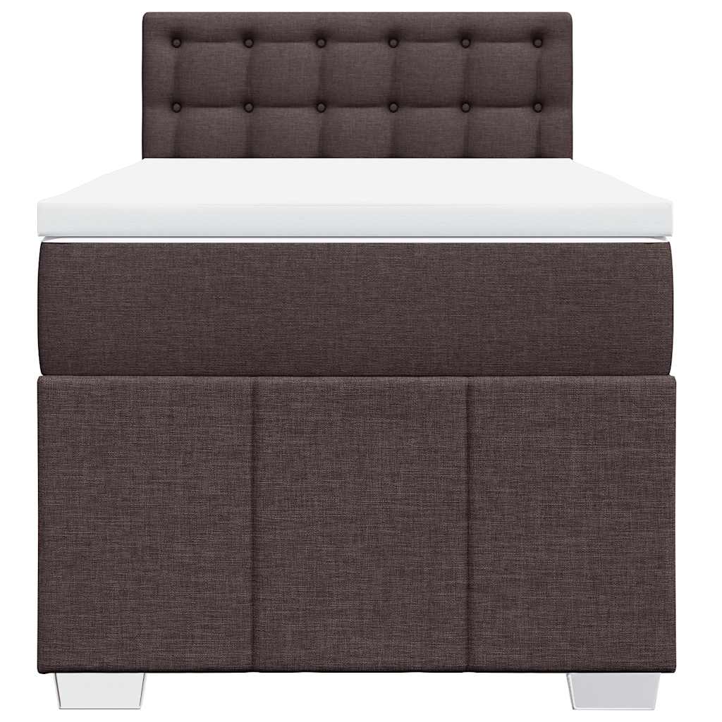 Box Spring Postel S Matrací Tmavě Hnědá 90X200 Cm Textil