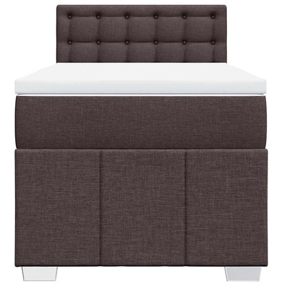 Box Spring Postel S Matrací Tmavě Hnědá 90X200 Cm Textil