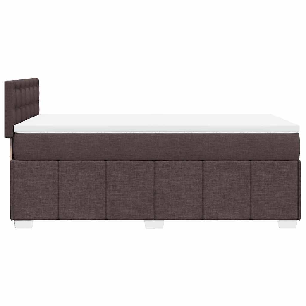 Box Spring Postel S Matrací Tmavě Hnědá 90X200 Cm Textil