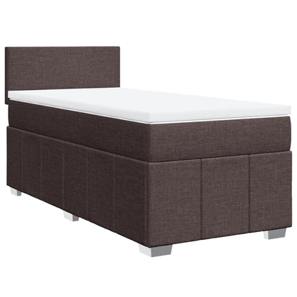Box Spring Postel S Matrací Tmavě Hnědá 100 X 200 Cm Textil