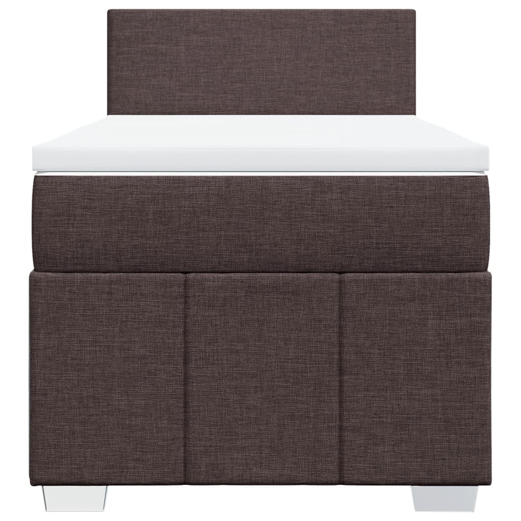 Box Spring Postel S Matrací Tmavě Hnědá 100 X 200 Cm Textil