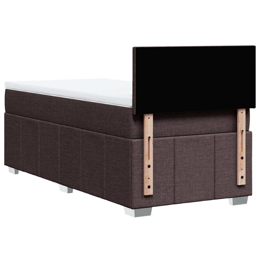 Box Spring Postel S Matrací Tmavě Hnědá 100 X 200 Cm Textil