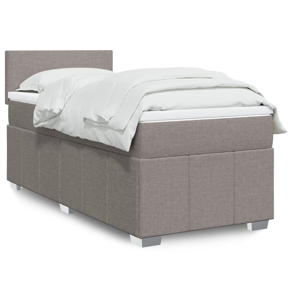 Box Spring Postel S Matrací Textil Taupe
