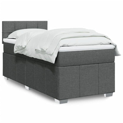 Box Spring Postel S Matrací Textil Tmavě Šedá