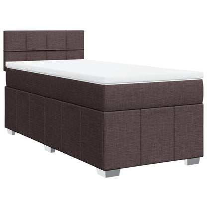 Box Spring Postel S Matrací Tmavě Hnědá 100 X 200 Cm Textil