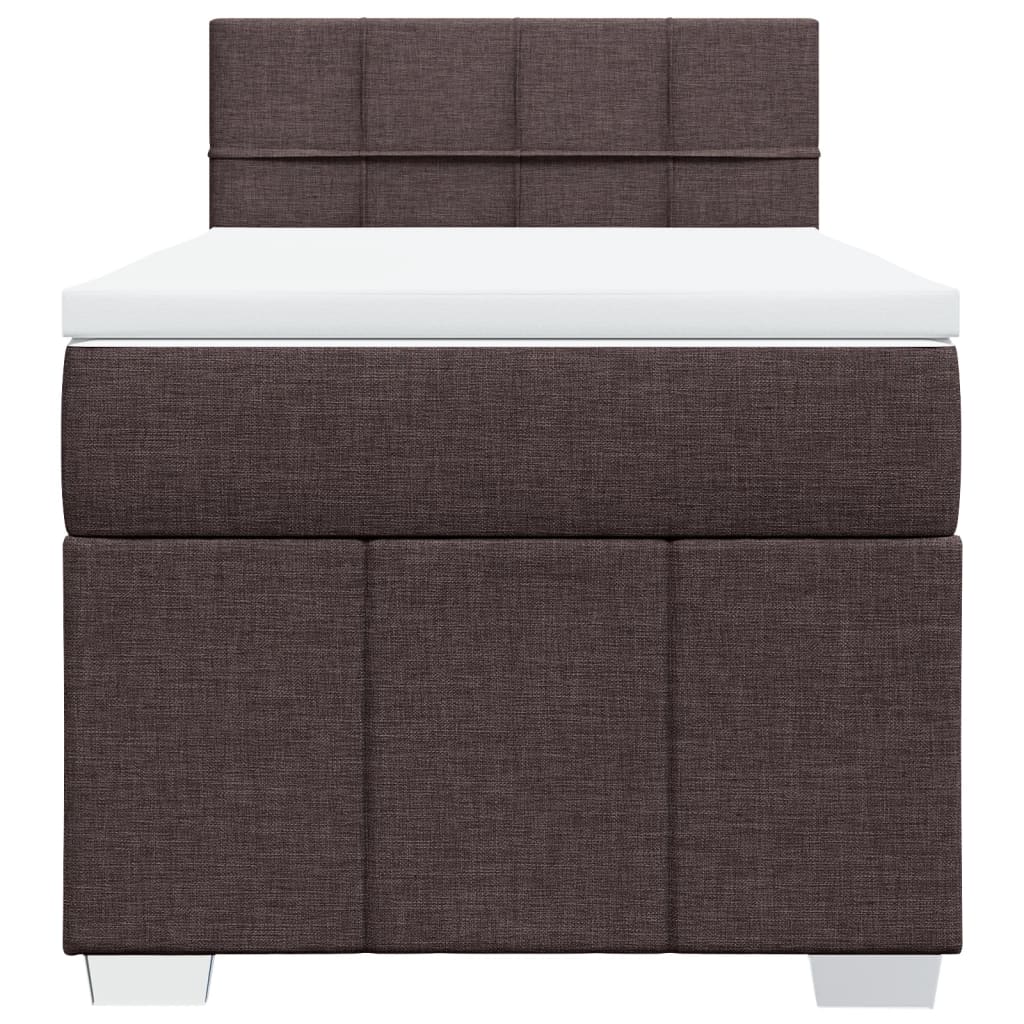 Box Spring Postel S Matrací Tmavě Hnědá 100 X 200 Cm Textil