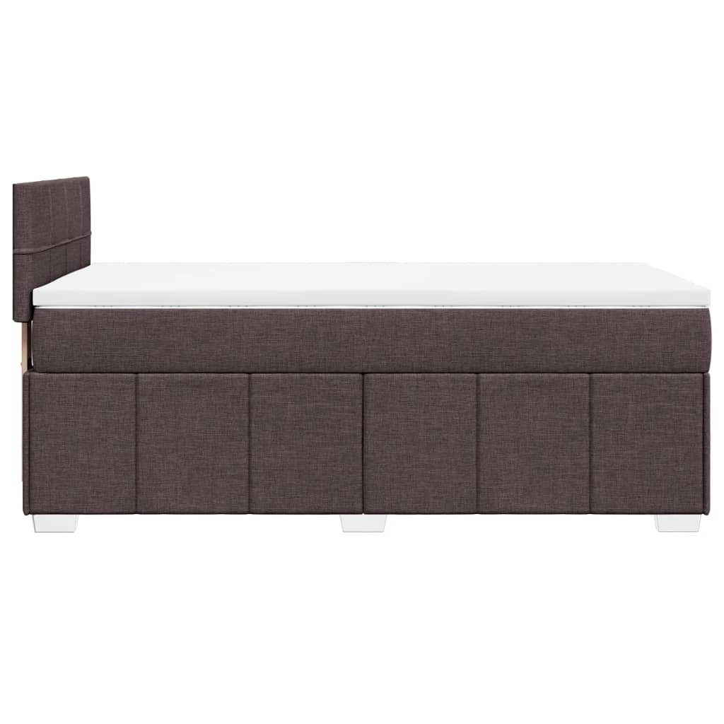 Box Spring Postel S Matrací Tmavě Hnědá 100 X 200 Cm Textil
