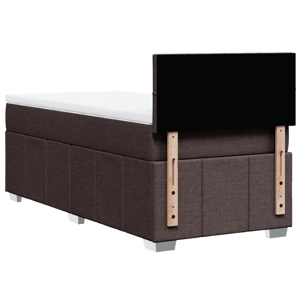 Box Spring Postel S Matrací Tmavě Hnědá 100 X 200 Cm Textil