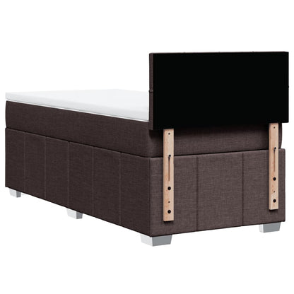 Box Spring Postel S Matrací Tmavě Hnědá 100 X 200 Cm Textil
