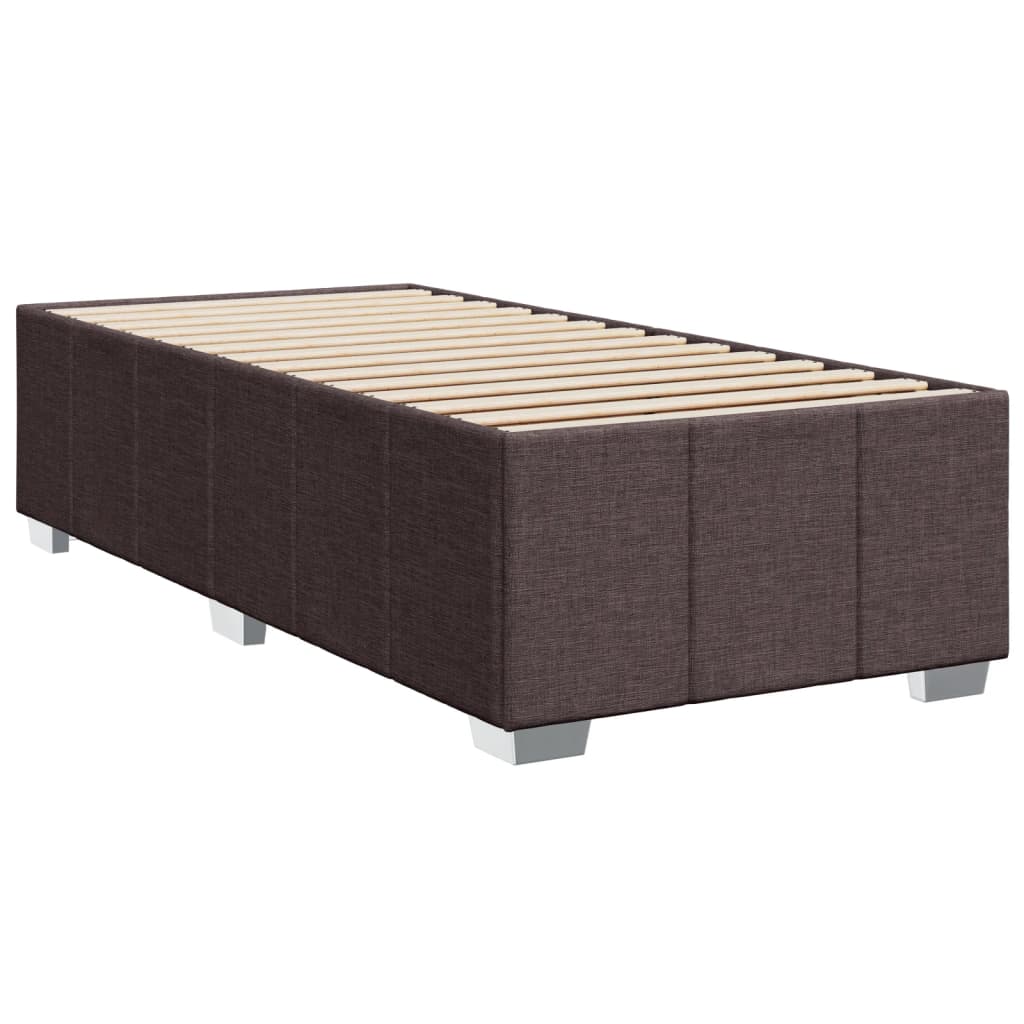 Box Spring Postel S Matrací Tmavě Hnědá 100 X 200 Cm Textil