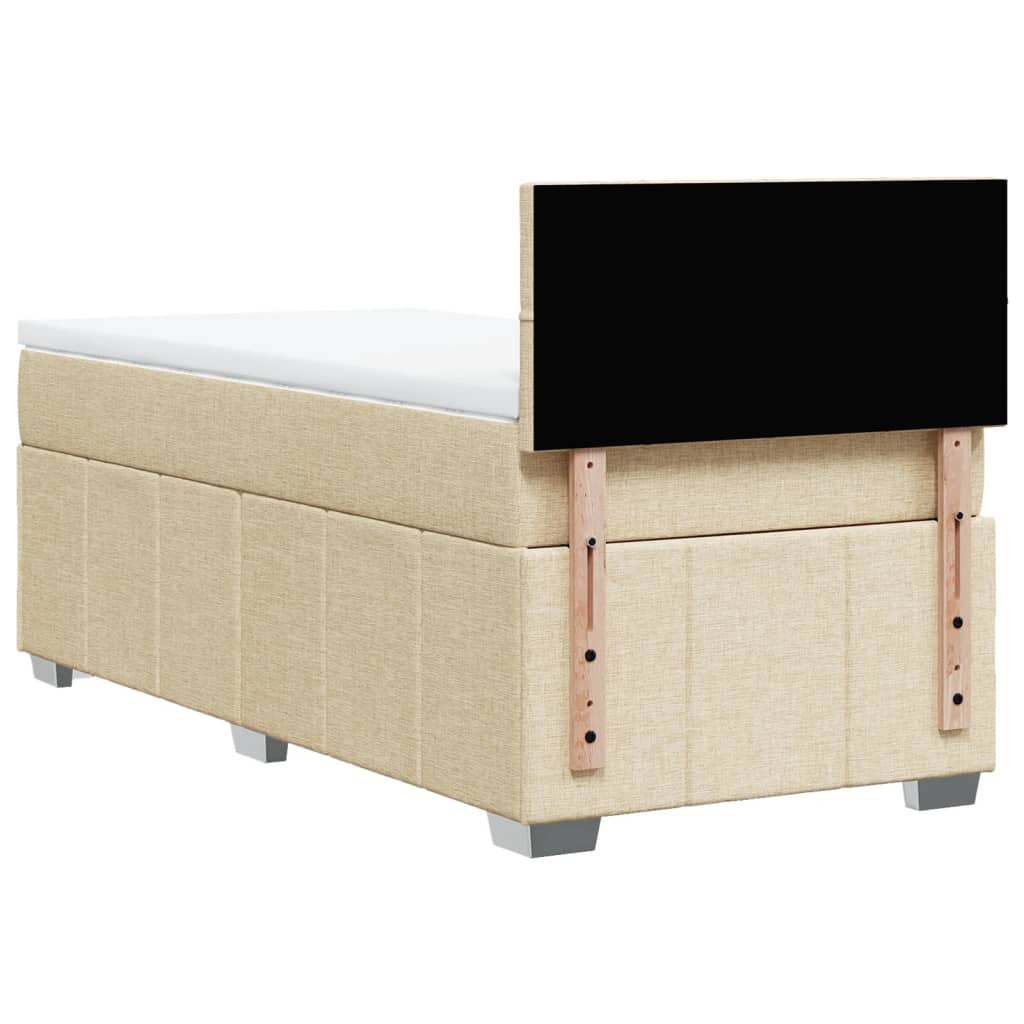 Box Spring Postel S Matrací Krémová 100 X 200 Cm Textil