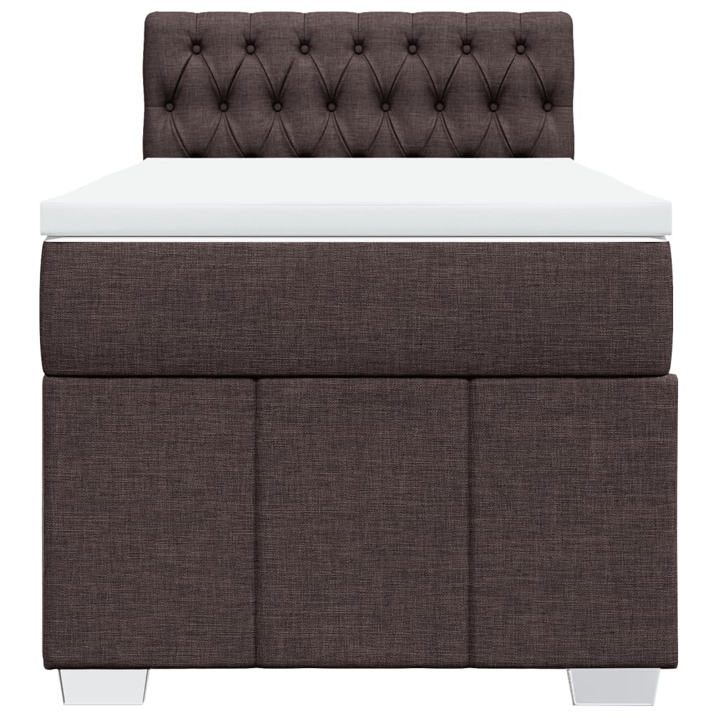 Box Spring Postel S Matrací Tmavě Hnědá 100 X 200 Cm Textil