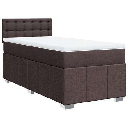 Box Spring Postel S Matrací Tmavě Hnědá 100 X 200 Cm Textil