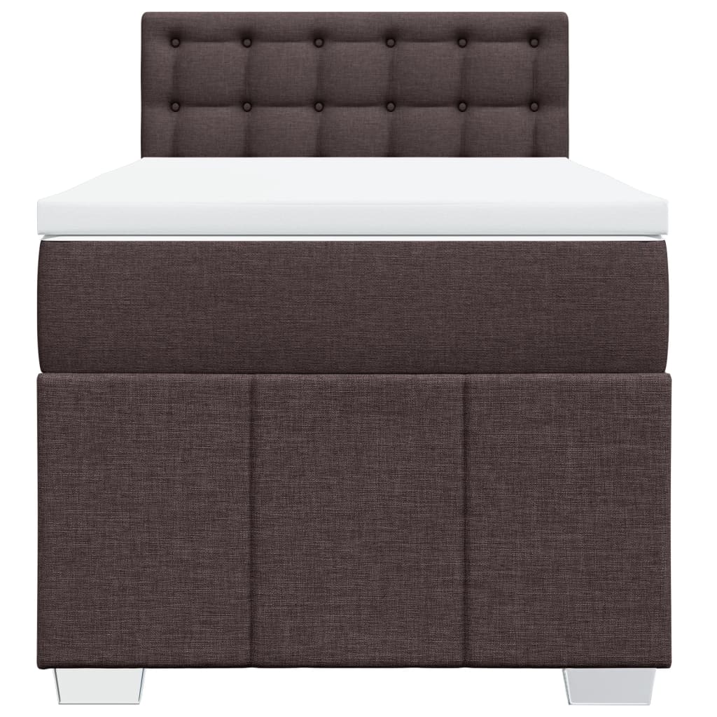 Box Spring Postel S Matrací Tmavě Hnědá 100 X 200 Cm Textil