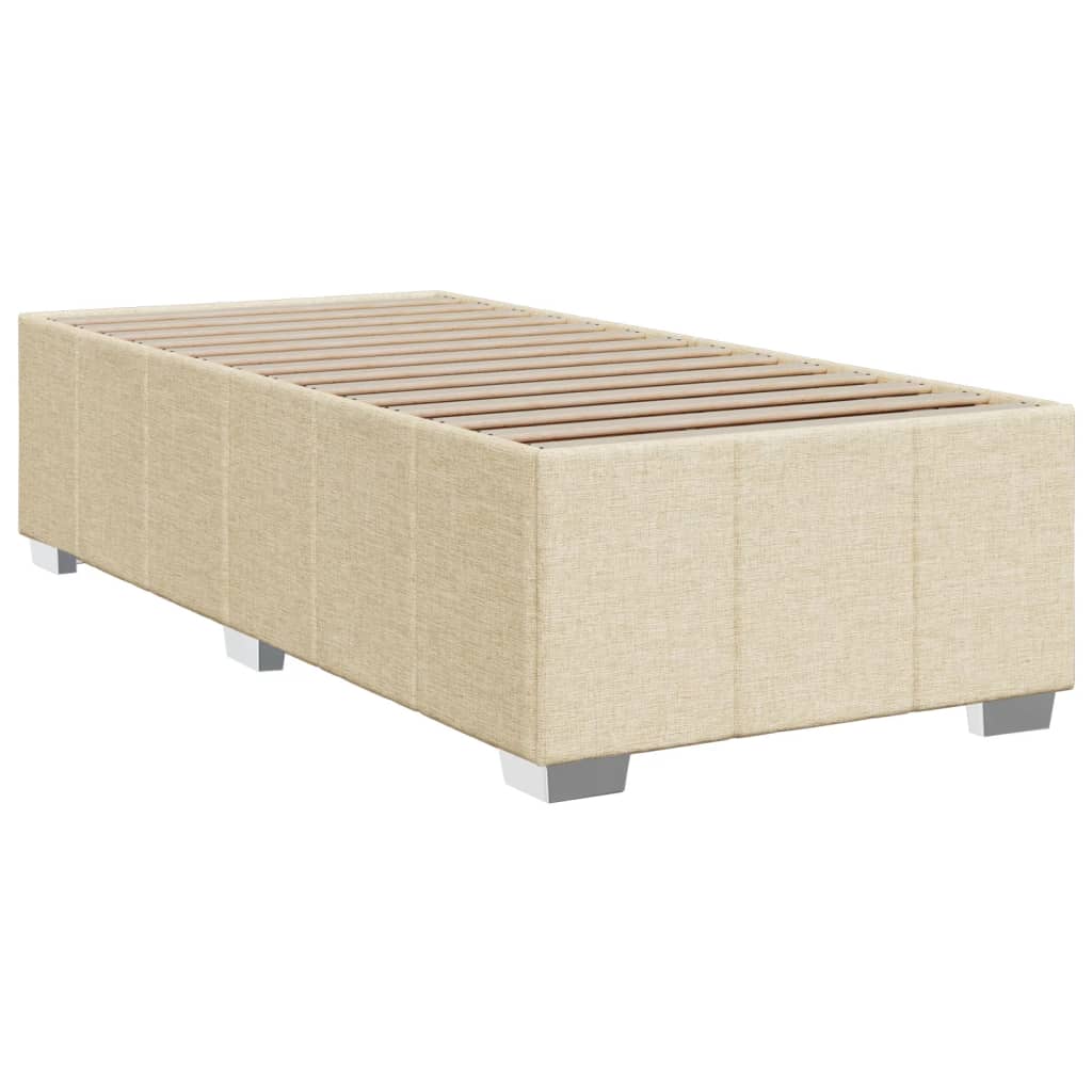 Box Spring Postel S Matrací Krémová 100 X 200 Cm Textil