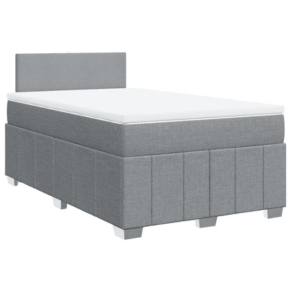 Box Spring Postel S Matrací Textil Světle Šedá