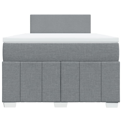 Box Spring Postel S Matrací Textil Světle Šedá