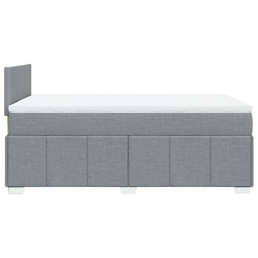 Box Spring Postel S Matrací Textil Světle Šedá