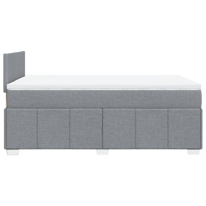 Box Spring Postel S Matrací Textil Světle Šedá