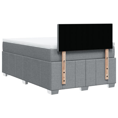 Box Spring Postel S Matrací Textil Světle Šedá