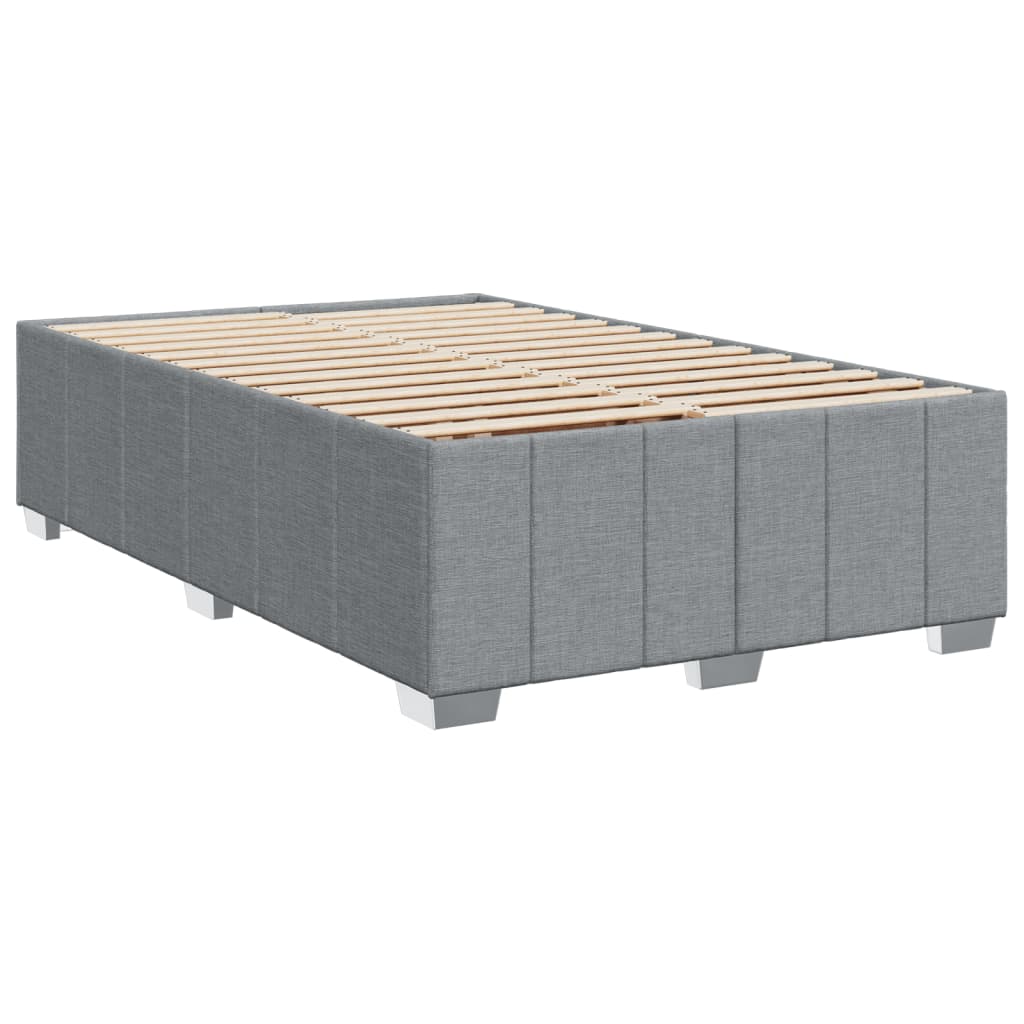 Box Spring Postel S Matrací Textil Světle Šedá