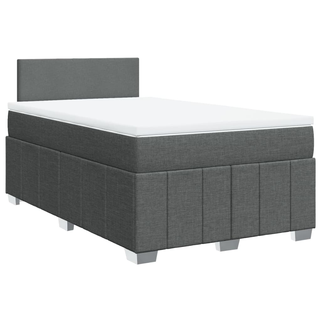 Box Spring Postel S Matrací Tmavě Šedá 120X190 Cm Textil