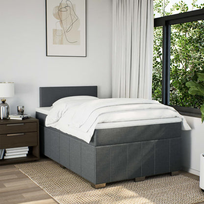 Box Spring Postel S Matrací Tmavě Šedá 120X190 Cm Textil