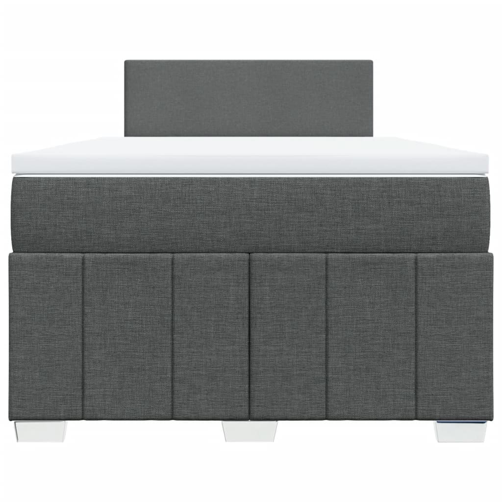 Box Spring Postel S Matrací Tmavě Šedá 120X190 Cm Textil