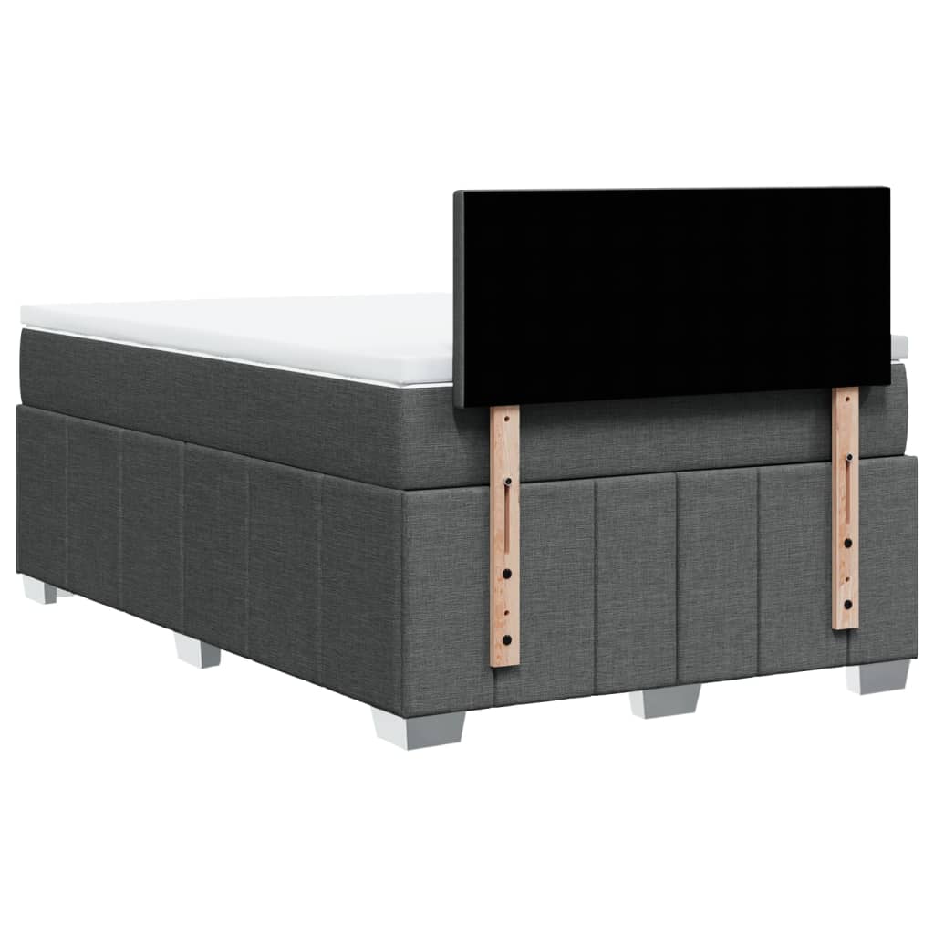 Box Spring Postel S Matrací Tmavě Šedá 120X190 Cm Textil