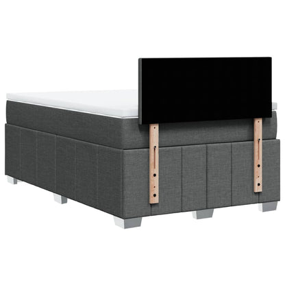 Box Spring Postel S Matrací Tmavě Šedá 120X190 Cm Textil