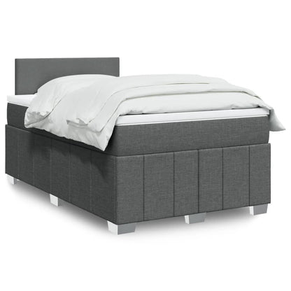 Box Spring Postel S Matrací Tmavě Šedá 120X190 Cm Textil
