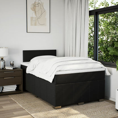 Box Spring Postel S Matrací Černá 120X190 Cm Textil