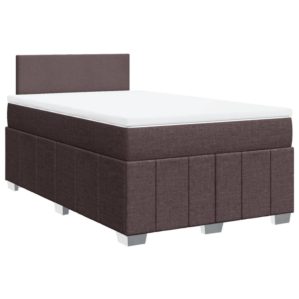 Box Spring Postel S Matrací Tmavě Hnědá 120X190 Cm Textil